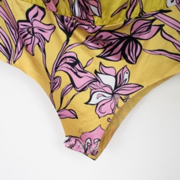 Floral Yellow and Pink Women's Top - Picture 7 of 12